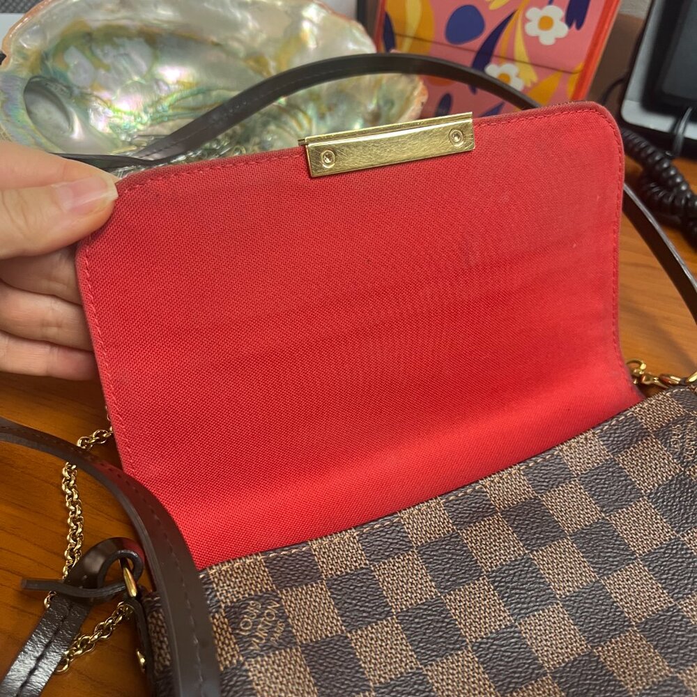 Louis Vuitton Favorite MM Damier Ebene Chain Handbag Brown - Picture 5 of 12